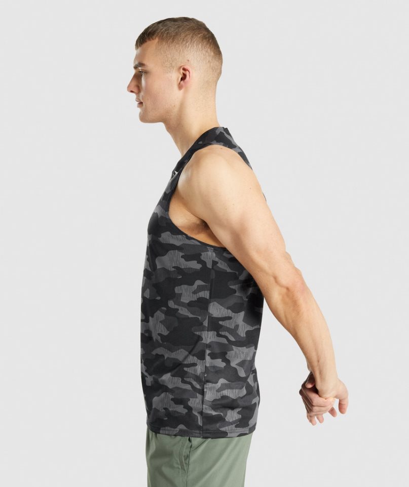 Men's Gymshark Arrival Tanks Camo | NZ 7XBPWG